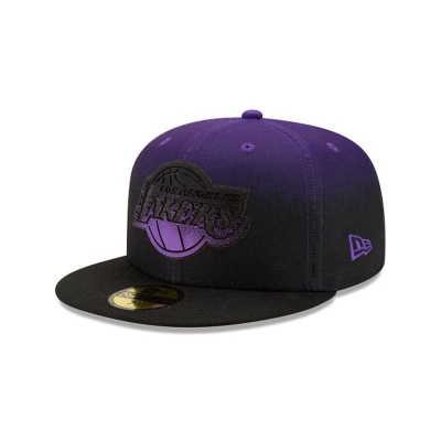 Los Angeles Lakers Gorra | New Era NBA Back Half 59fifty Fitted Cap Mexico - Morados